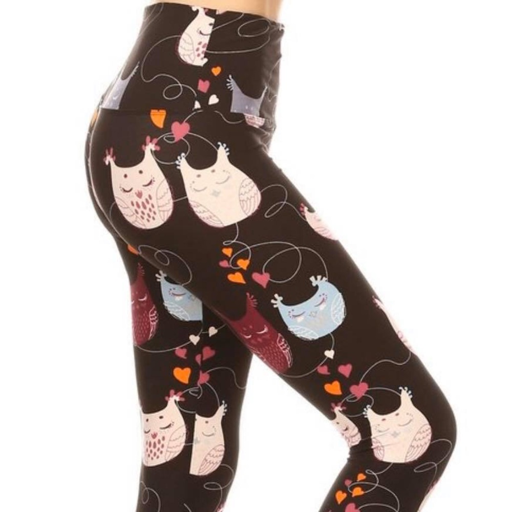 Owls Peachskin Leggings OS